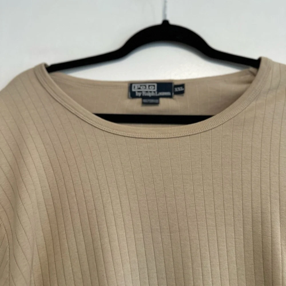 Polo Ralph Lauren Men’s Sz:XXL Tan 100% Cotton Round Neck long sleeve top.